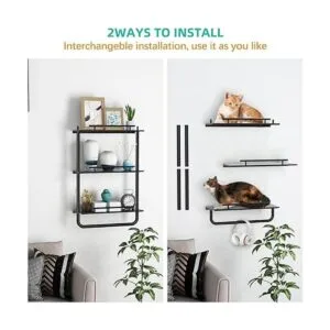 FEILERN Estantes flotantes de metal montados en la pared_5