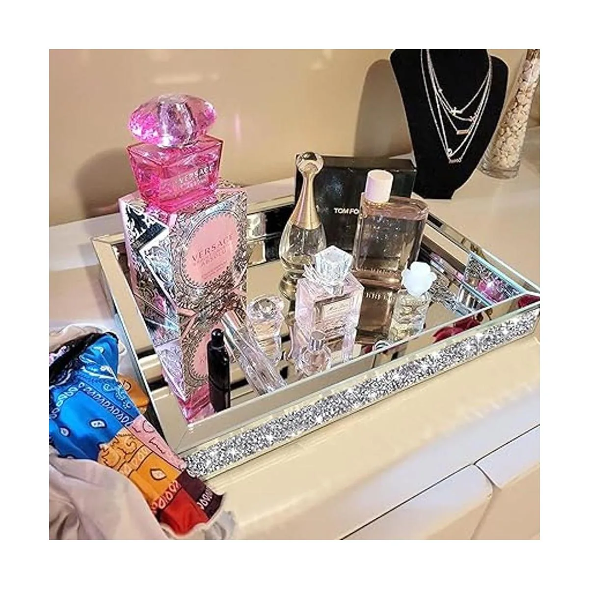 Wocred Organizador de joyas de espejo para dormitorio_4