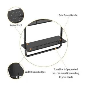 FEILERN Estantes flotantes de metal montados en la pared_4