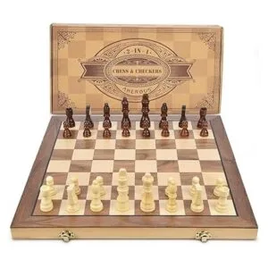 AMEROUS Juego magnético de madera de 15 pulgadas 2 reinas_5