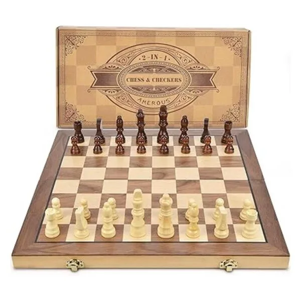 AMEROUS Juego magnético de madera de 15 pulgadas 2 reinas_5