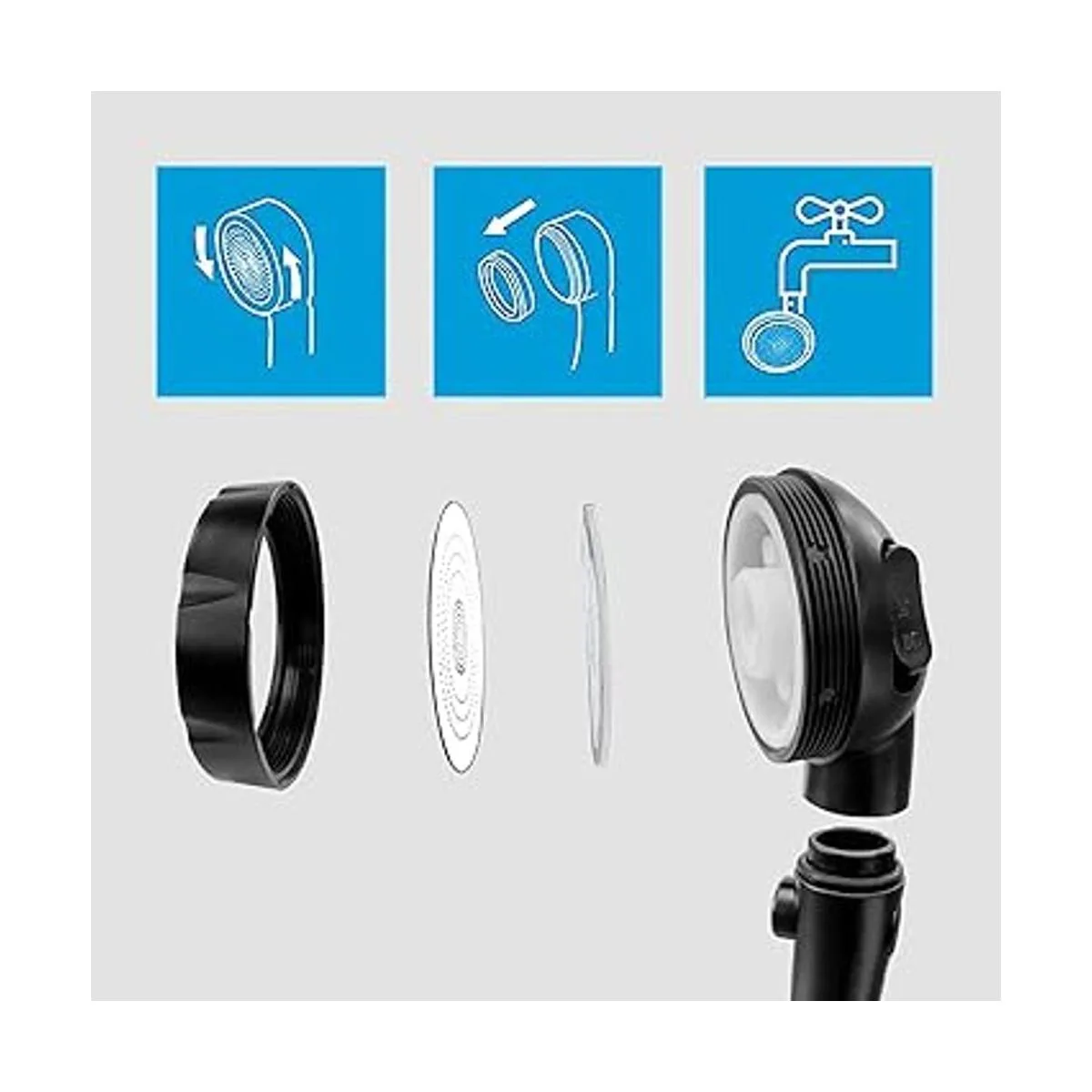 KAIYING Cabezal de ducha de mano de alta presión con_5