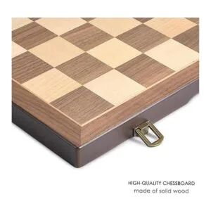 AMEROUS Juego magnético de ajedrez y damas de madera_3