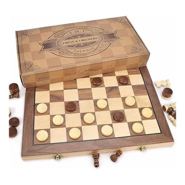 AMEROUS Juego magnético de madera de 15 pulgadas 2 reinas_6