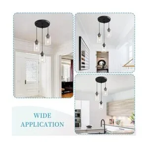 SKEJAO Iluminación colgante de 3 luces 3 lámparas_4