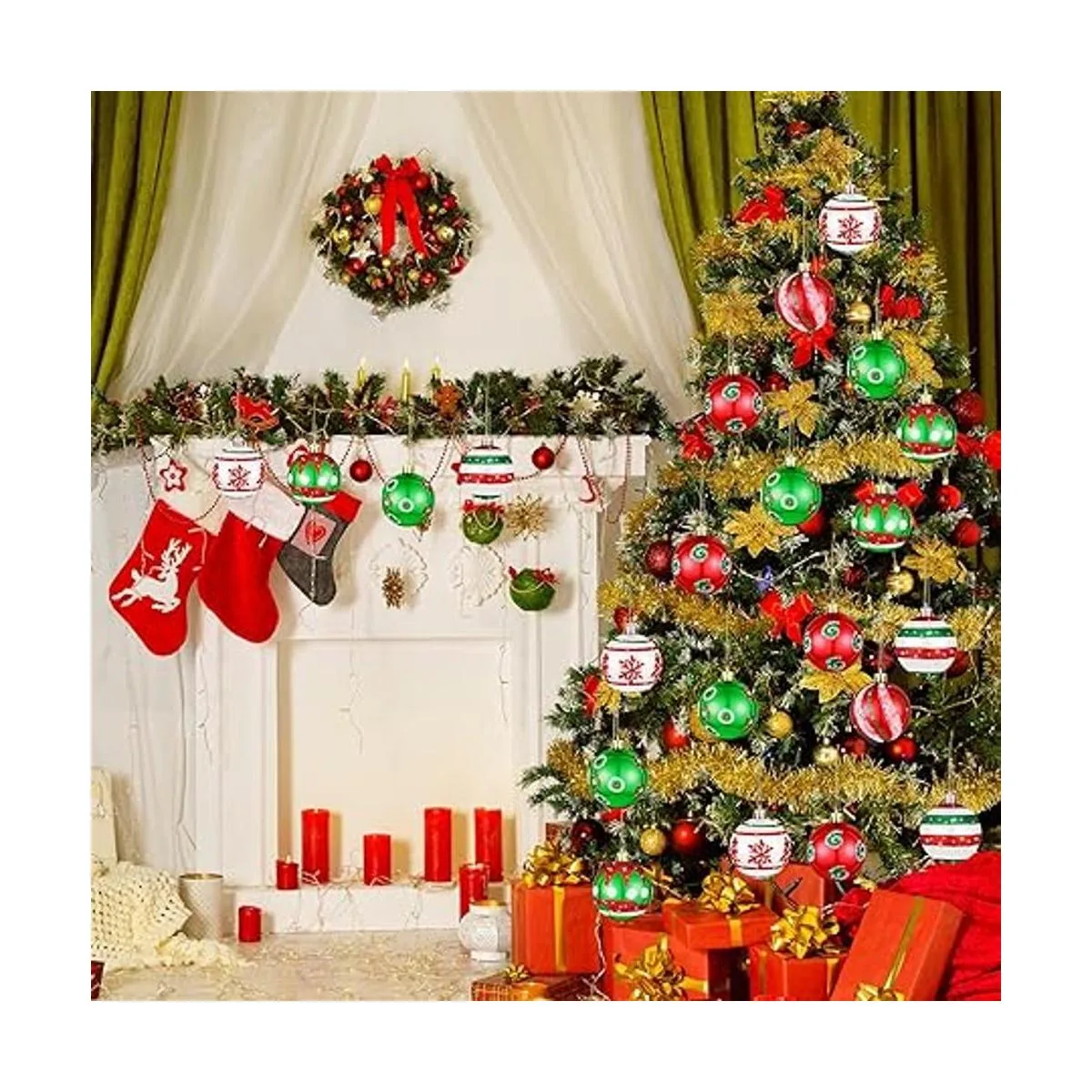 30 piezas de adornos de bolas de Navidad para colgar en_6