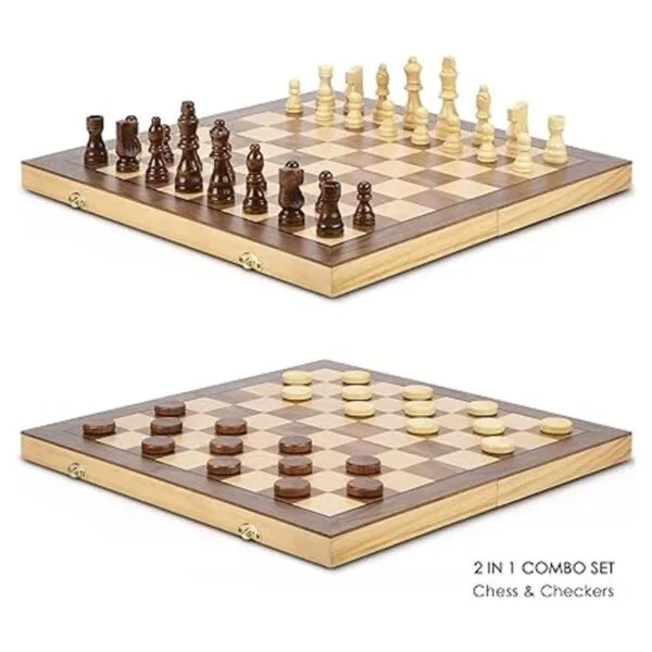 AMEROUS Juego magnético de madera de 15 pulgadas 2 reinas_2