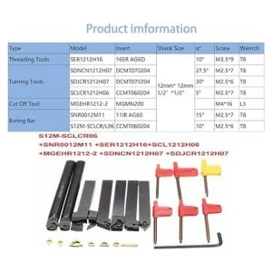 Herramienta de inserción de torneado de carburo CNC de 12_3