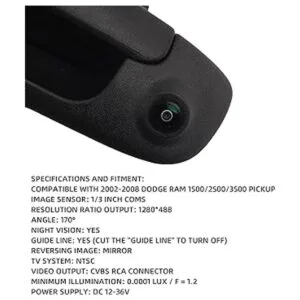 Dasbecan Manija de puerta trasera con cámara de visión_2