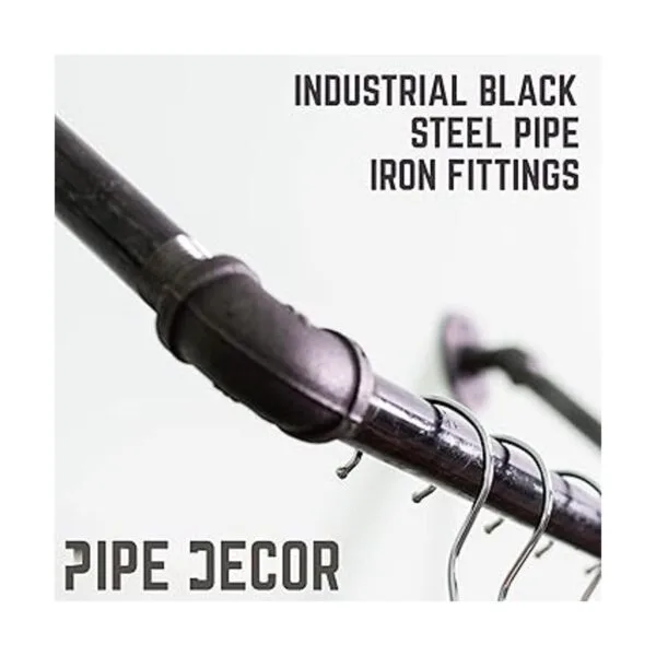 PIPE DECOR Perchero de ropa de pared de tubería_4