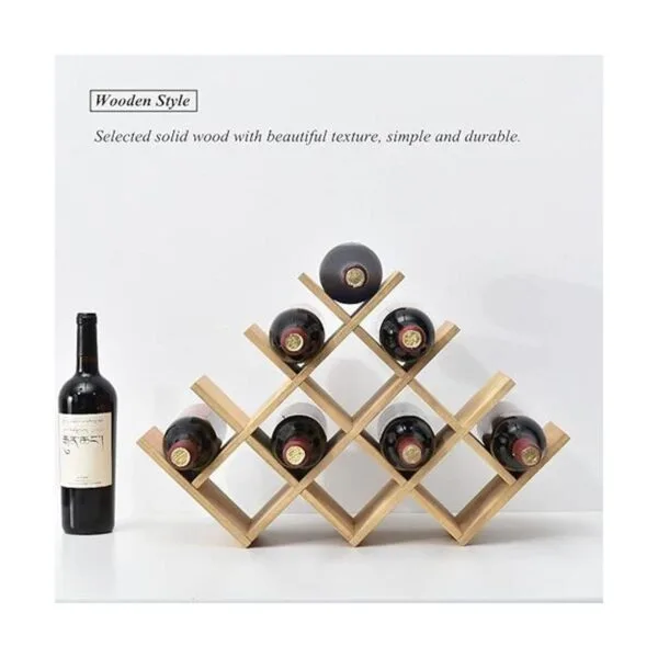 Kirigen Estante de madera para vino de 13 botellas_2