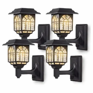 LeiDrail Luces solares para cerca paquete de 4 luces_1