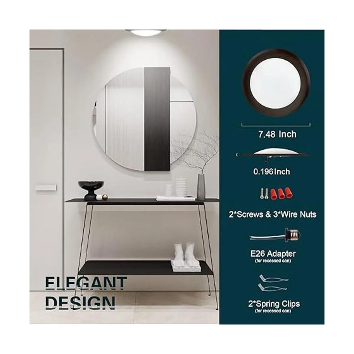 TOPELER Luz de techo LED de bronce regulable de 6_6