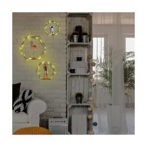 Liywall Estantes flotantes hexagonales decoración de_3