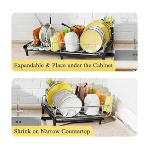 Escurridor de platos para organización y almacenamiento de_4