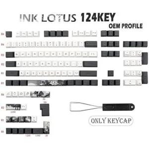 MOLGRIA Ink Lotus Keycaps 124 juegos de teclas_3