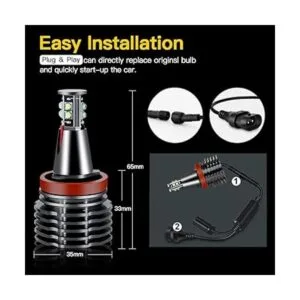 Apmat H8 LED Angel Eyes Halo Xenon Blanco DC 12V Reemplazo_7