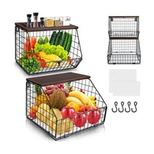Mefirt Cesta de frutas cestas de alambre de organización_1