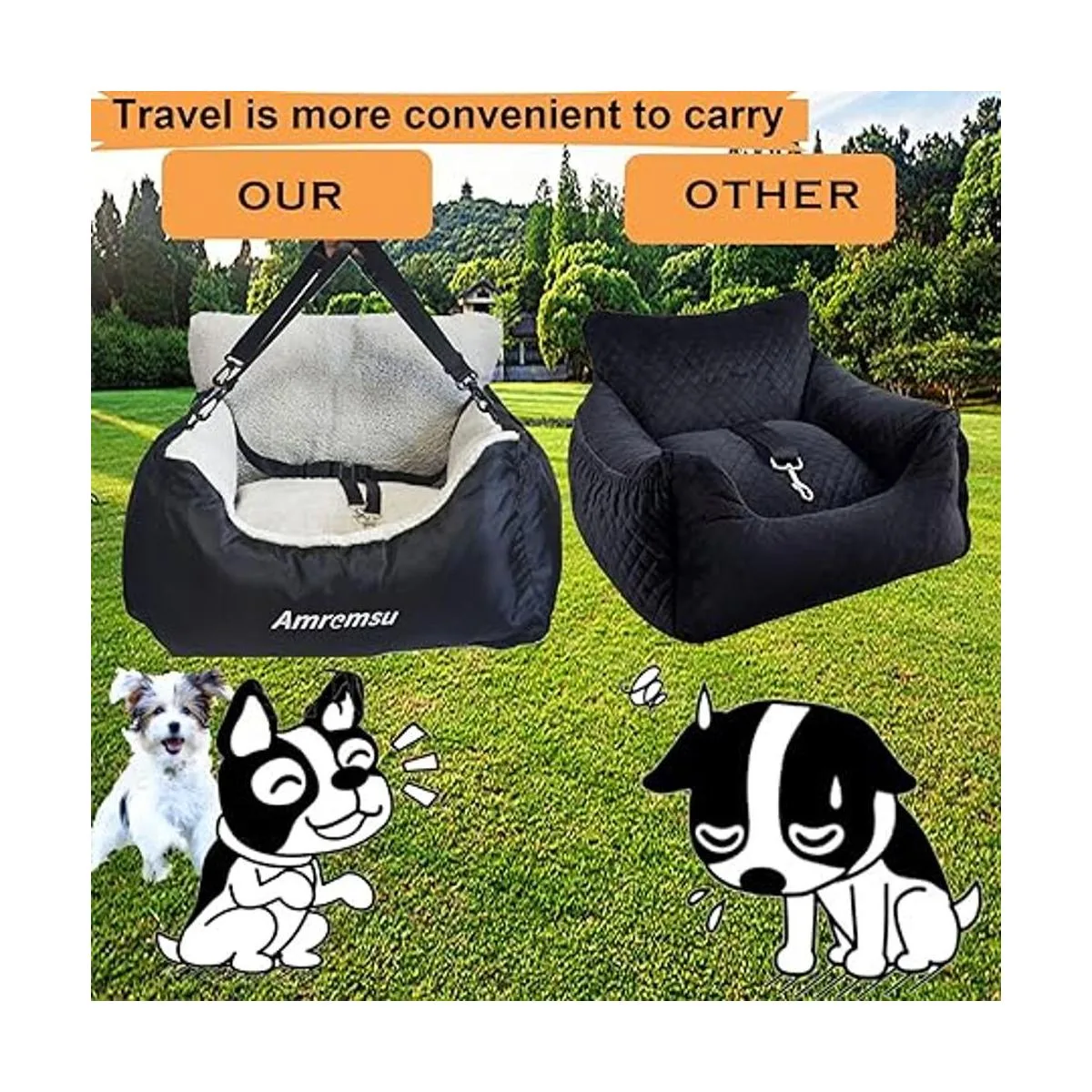 Asiento de coche para perros pequeños totalmente_6