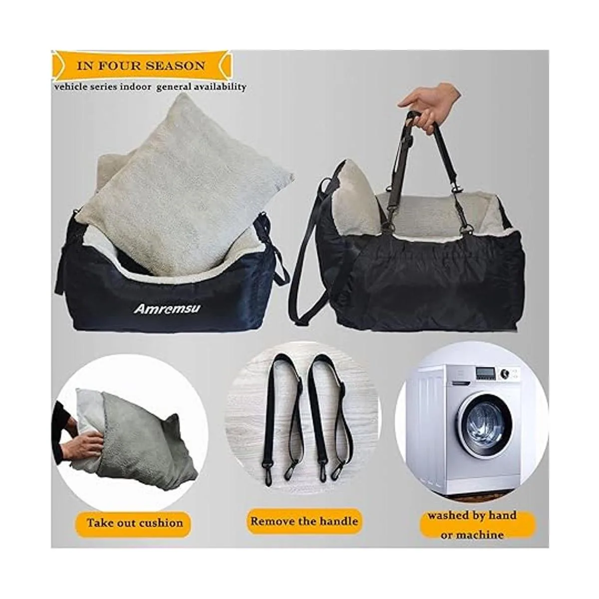 Asiento de coche para perros pequeños totalmente_4