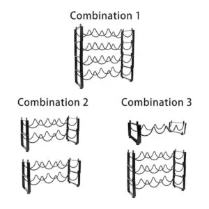 TONLEA Estante para vino de 4 niveles 3 en 1 16 botellas_2