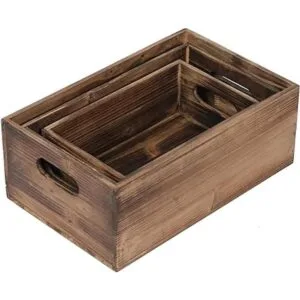 Juego de 3 cajas de madera envejecidas para exhibición_6