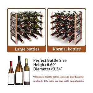 TONLEA Estante para vino de 4 niveles 3 en 1 16 botellas_5