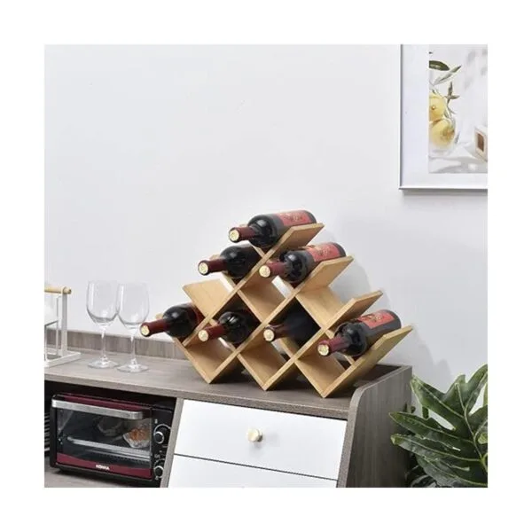 Kirigen Estante de madera para vino de 13 botellas_5