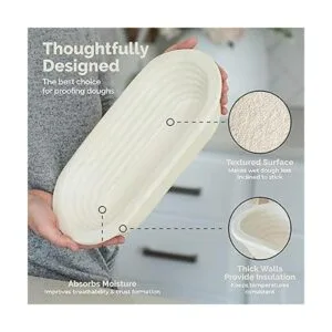 Bulka Cesta ovalada Banneton a prueba de pan pulpa de_3