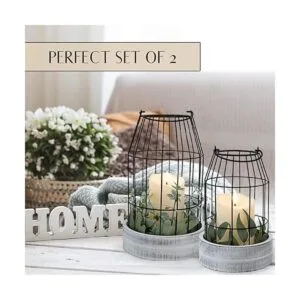 Decoración rústica de farol de granja elegantes linternas_2