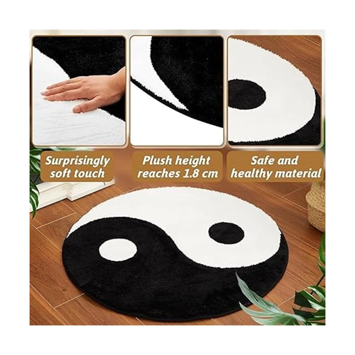 Ying Yang Alfombra decorativa Yin Yang alfombra circular_3