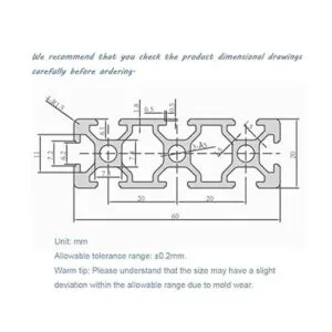 2 perfiles de extrusión de aluminio 2060 de la serie 20 de_2