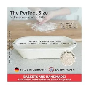 Bulka Cesta ovalada Banneton a prueba de pan pulpa de_2