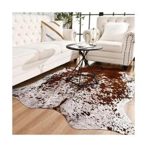 EASYCOZY Alfombra de piel de vacuno sintética alfombra_1