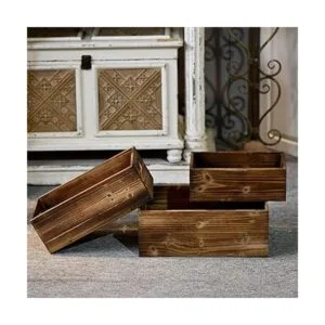 Juego de 3 cajas de madera envejecidas para exhibición_4
