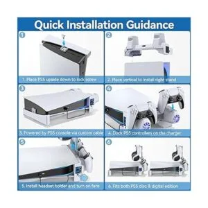 Soporte horizontal PS5 con ventiladores de enfriamiento de_5