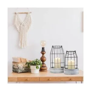 Decoración rústica de farol de granja elegantes linternas_7