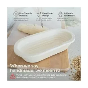 Bulka Cesta ovalada Banneton a prueba de pan pulpa de_4