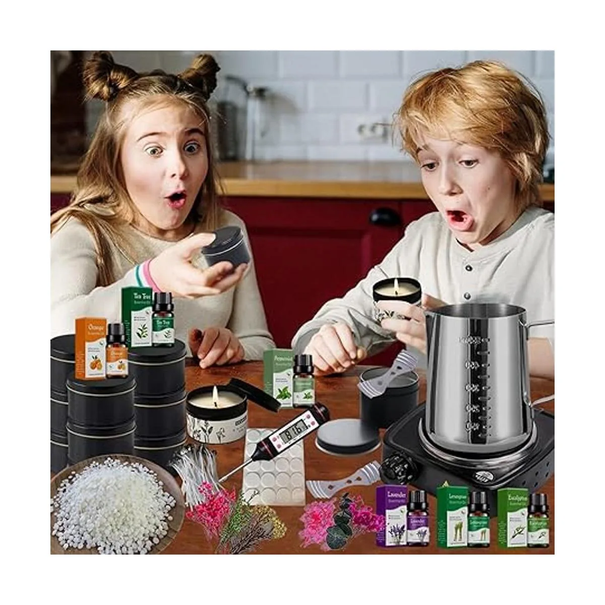 FAIRYELF Kit de fabricación de velas con derretidor de_2