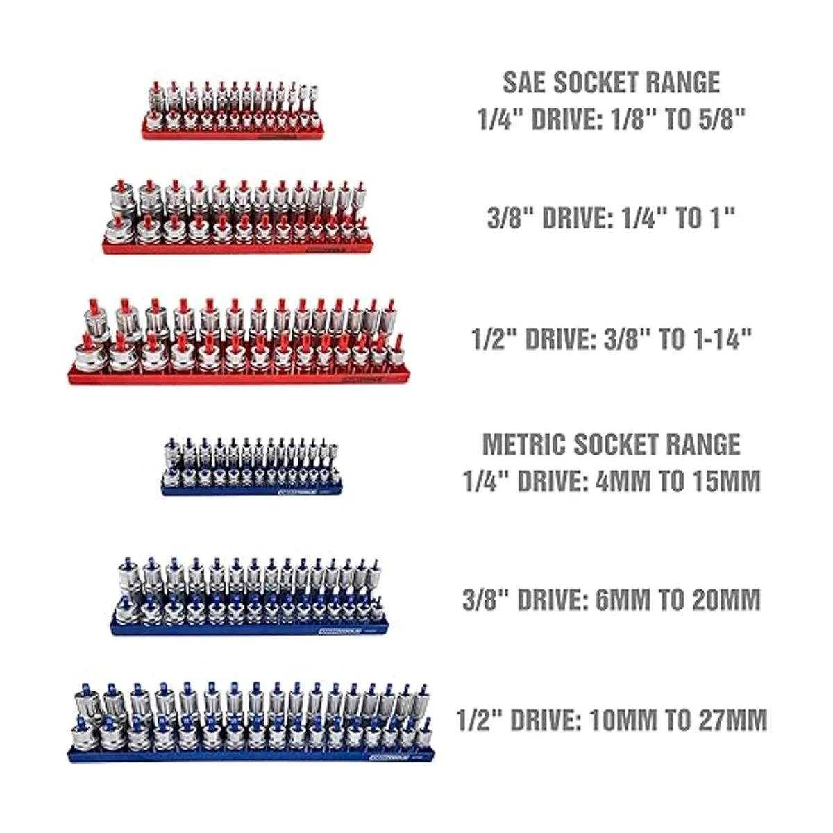 OEMTOOLS 22237 Juego de 6 bandejas de enchufe SAE y_3