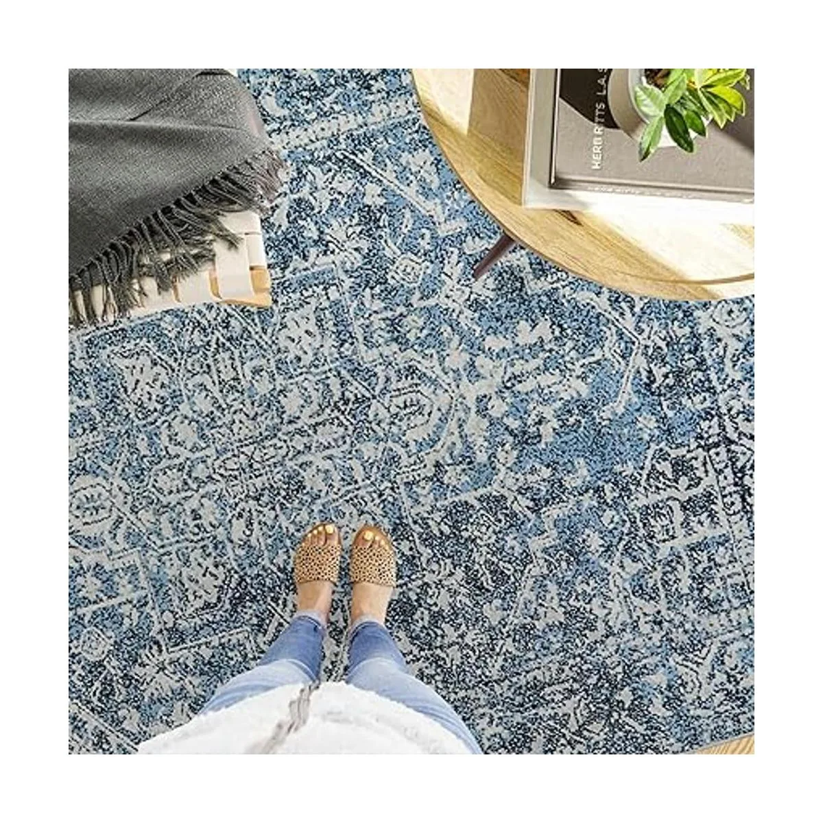 Morebes Alfombra persa vintage de 2 x 6 pulgadas lavable_6