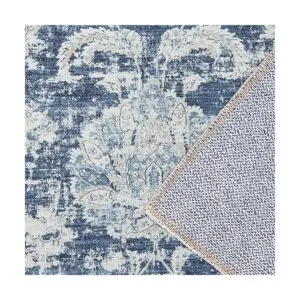 JINCHAN Alfombra persa de 3 x 5 pies color azul oscuro_4