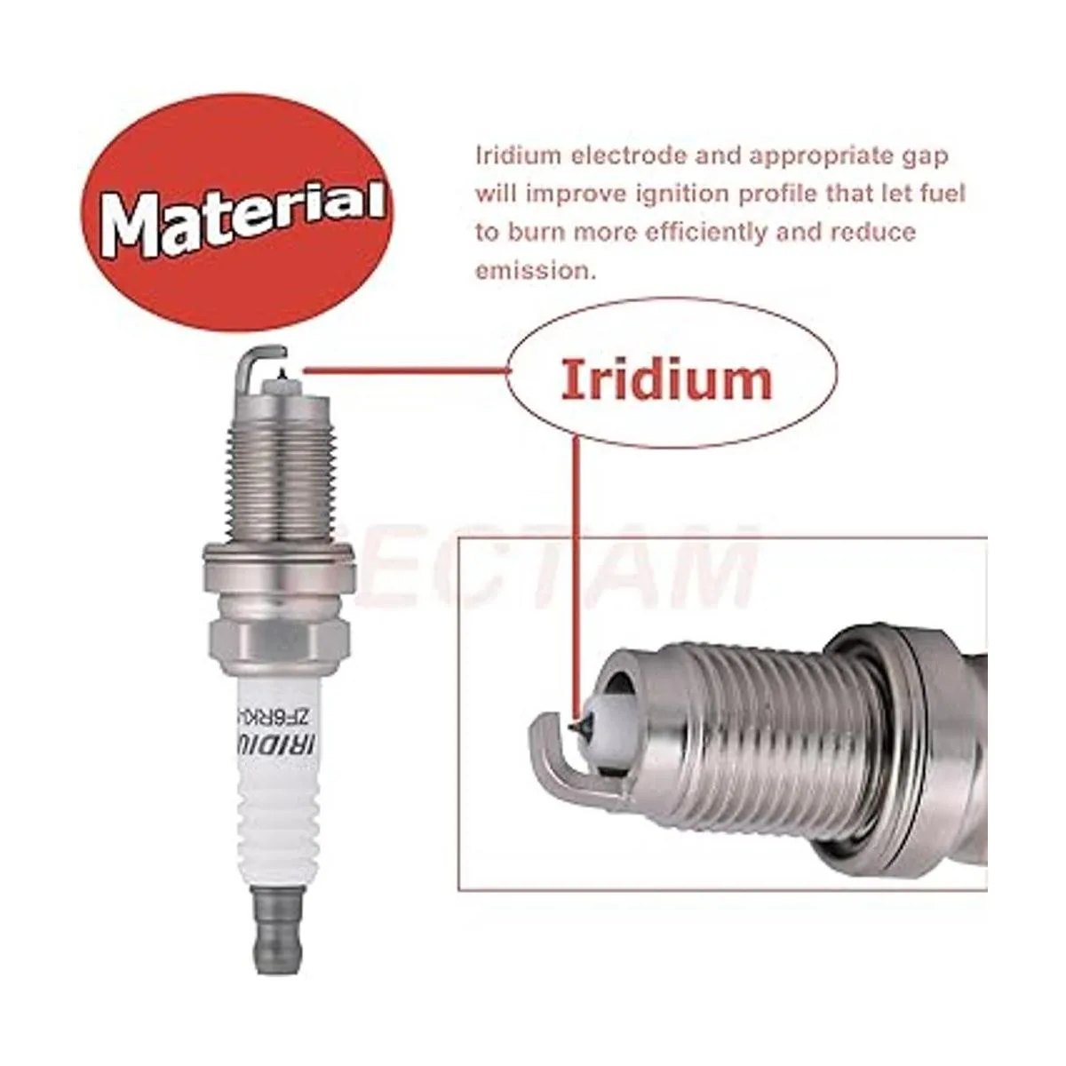Jectam Bujía iridio 6 piezas IZFR6K11 6994 compatible con_5
