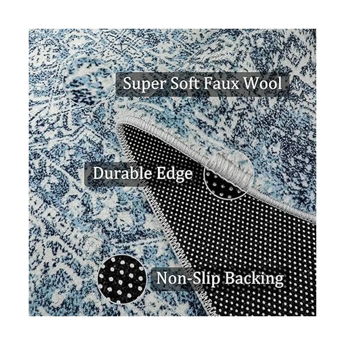 Morebes Alfombra persa vintage de 2 x 6 pulgadas lavable_2