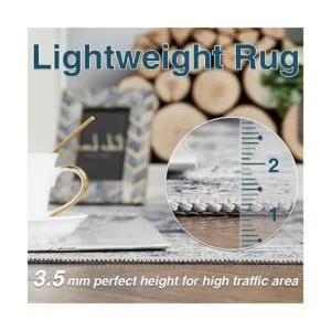 JINCHAN Alfombra persa de 3 x 5 pies color azul oscuro_5