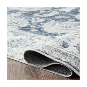 JINCHAN Alfombra persa de 3 x 5 pies color azul oscuro_3