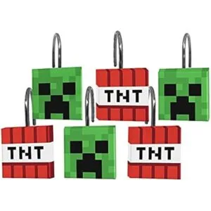 Minecraft Creeper TNT Juego de baño de 14 piezas incluye_4