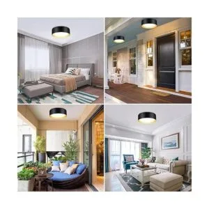 BrightHome Lámpara de techo empotrada negra equivalente a_7