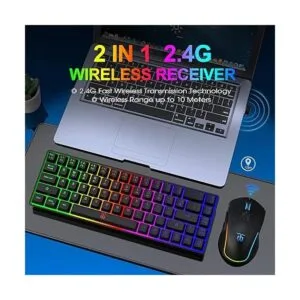 Snpurdiri Combo de teclado y mouse inalámbrico para juegos_2