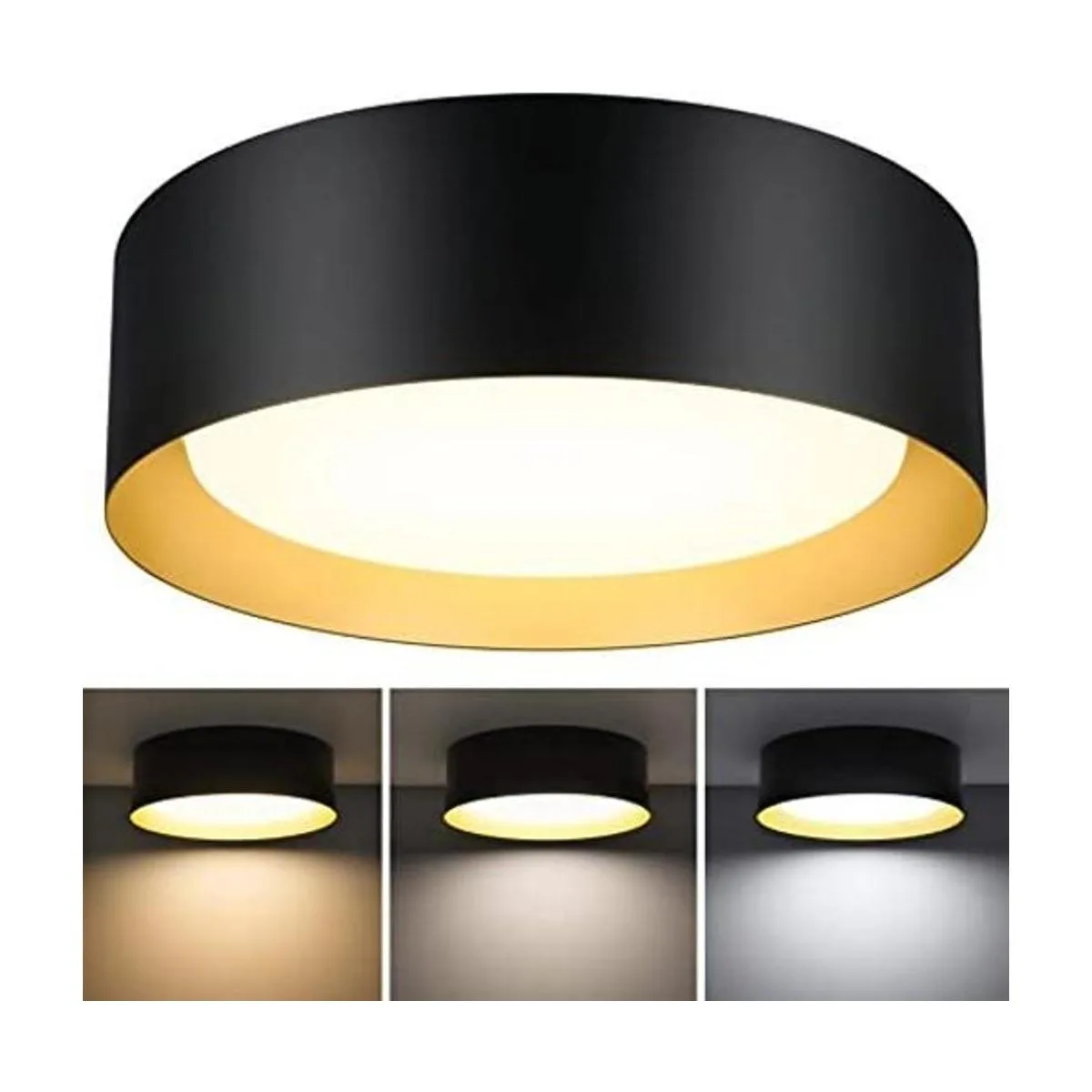 BrightHome Lámpara de techo empotrada negra equivalente a_1